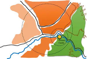 Prizren Castle Map Illustration PNG