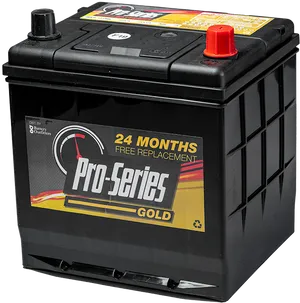 Pro Series Gold Car Battery PNG image