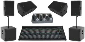 Professional Audio Equipment Setup PNG image