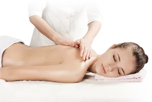 Professional Back Massage Therapy Session PNG image