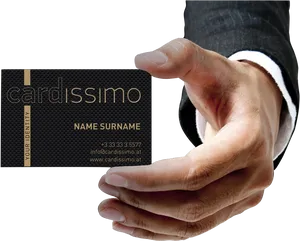 Professional Business Cardin Hand PNG image