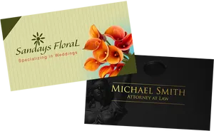 Professional Business Cards Florist Lawyer PNG image