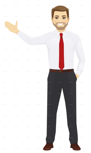 Professional Businessman Greeting PNG