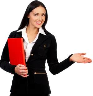 Professional Businesswoman Presenting File PNG image