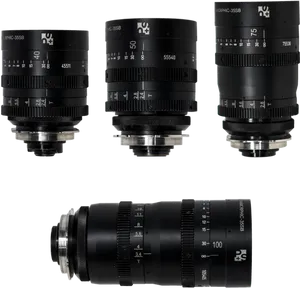 Professional Camera Lenses Collection PNG