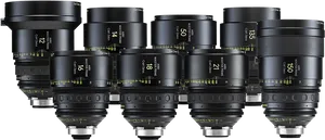 Professional Camera Lenses Collection PNG