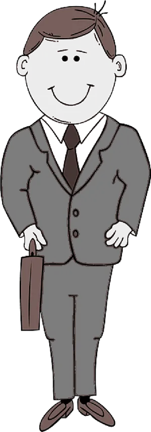 Professional Cartoon Manwith Briefcase PNG image