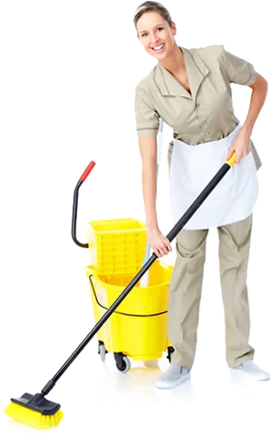 Professional Cleaning Service Worker PNG image