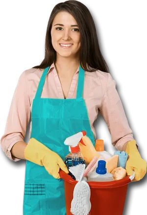 Professional Cleaning Services Representative PNG image