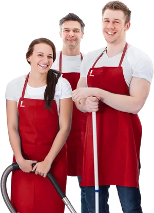 Professional Cleaning Team Portrait PNG image