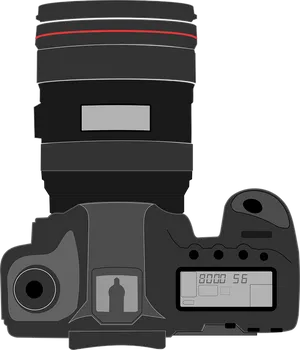 Professional D S L R Camera Top View PNG image