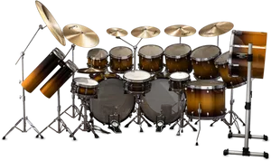 Professional Drum Set Setup PNG image