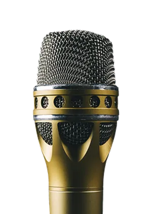 Professional Golden Microphone PNG image