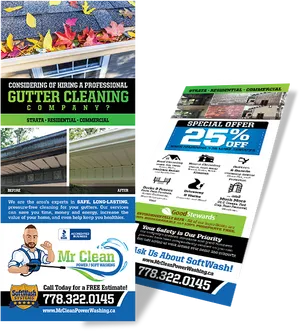 Professional Gutter Cleaning Service Advert PNG image