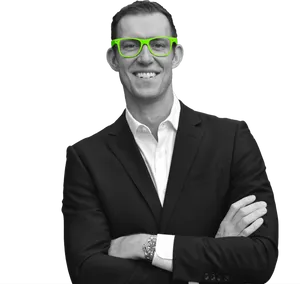 Professional Man Neon Glasses PNG image