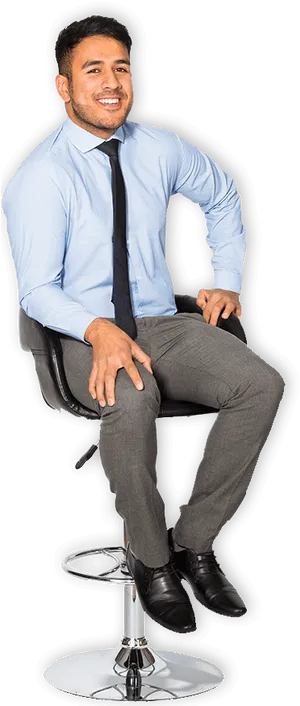 Professional Man Seatedin Chair PNG image