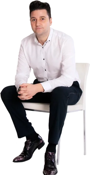 Professional Man Sittingon Chair PNG image