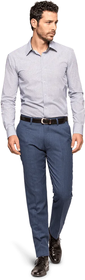 Professional Manin Blue Shirtand Trousers PNG image