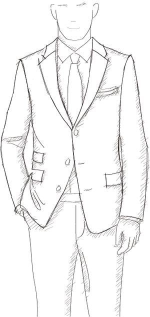 Professional Manin Suit Sketch PNG image