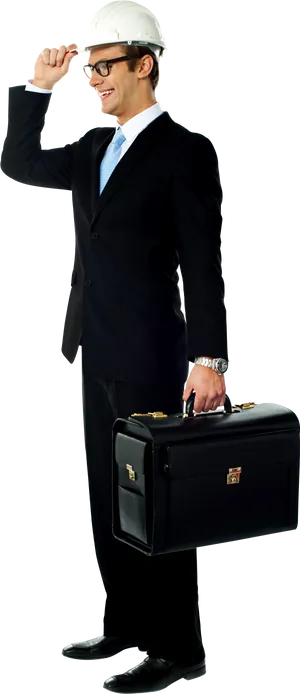 Professional Manwith Hardhatand Briefcase