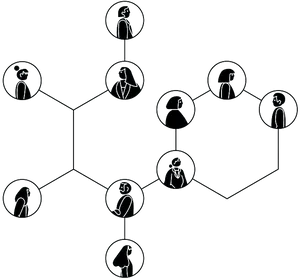 Professional Network Connections Graphic PNG