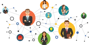 Professional Network Connectivity Illustration PNG image