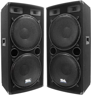 Professional P A Speakers Black PNG image
