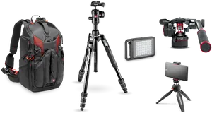 Professional Photography Equipment Setup PNG image