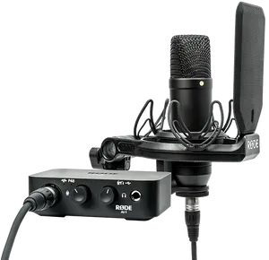 Professional Studio Microphone Setup PNG image