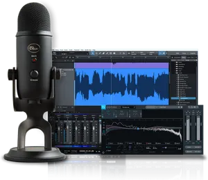 Professional Studio Microphoneand Software PNG image