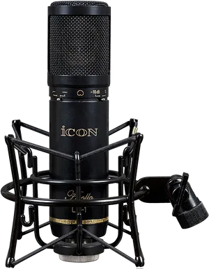 Professional Studio Microphoneon Stand PNG image