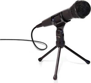 Professional Studio Microphoneon Stand PNG image