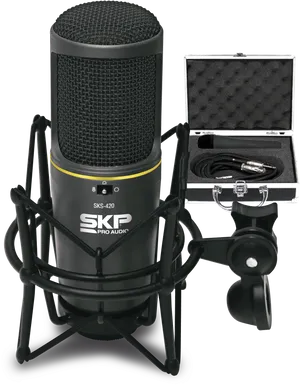 Professional Studio Microphonewith Case PNG image