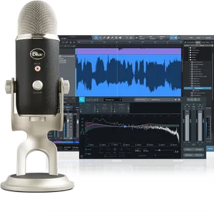 Professional Studio Microphonewith Recording Software PNG image