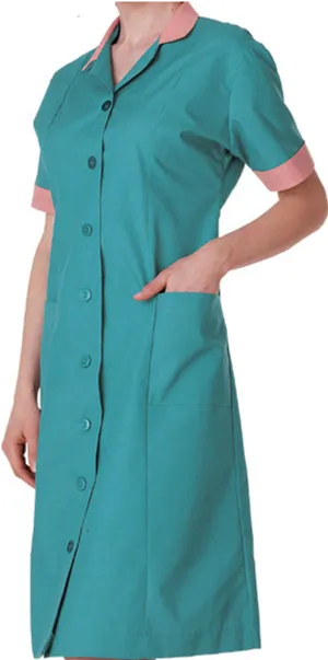 Professional Teal Nurse Uniform PNG