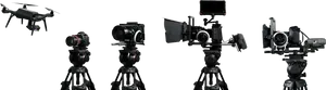 Professional Video Production Equipment Lineup PNG image