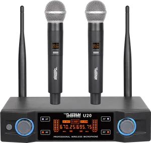 Professional Wireless Microphone System PNG image