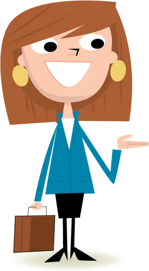 Professional Woman Cartoon Character PNG image