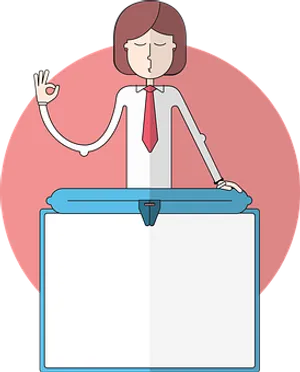 Professional Woman Presentation Vector