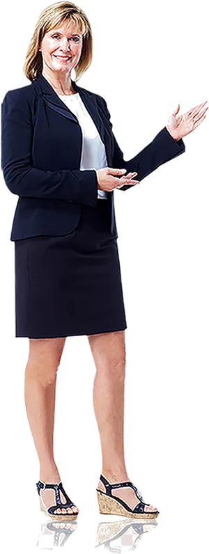 Professional Woman Presenting PNG image