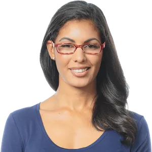 Professional Woman Red Glasses PNG