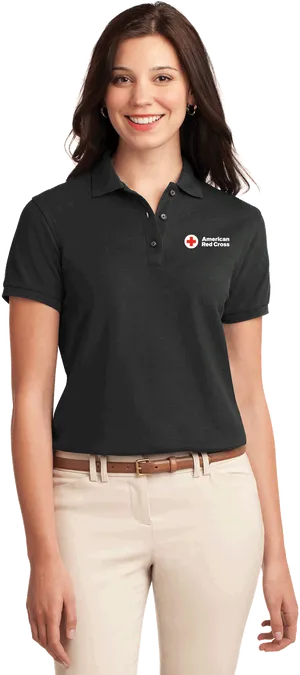 Professional Womanin Polo Shirt PNG image