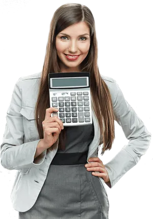 Professional Womanwith Calculator PNG image