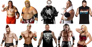 Professional Wrestlers Collage PNG image