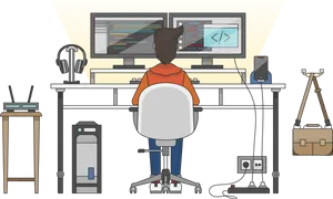 Programmer Workstation Setup PNG image