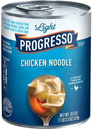 Progresso Light Chicken Noodle Soup Can PNG image