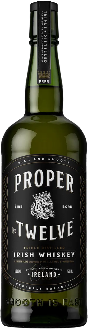 Proper Twelve Irish Whiskey Bottle PNG image