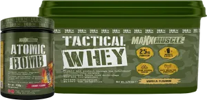 Protein Supplement Containers Tactical Whey Atomic Bomb PNG image