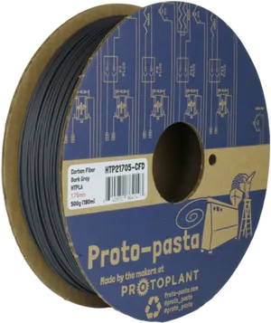 Proto Pasta Carbon Fiber Filament Spool PNG image