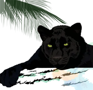 Prowling_ Black_ Panther_ Vector PNG image